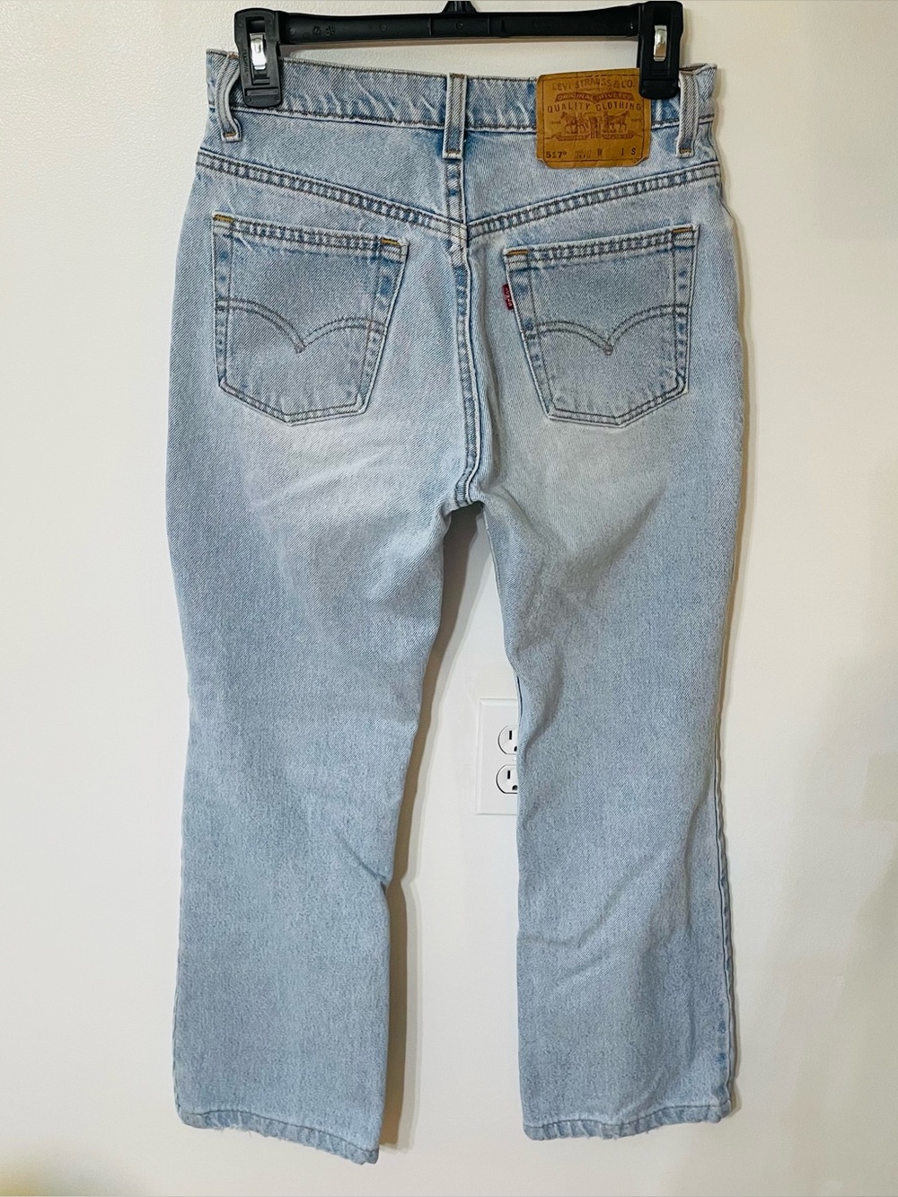Vintage 517 Levi's Women's Light Blue High-Rise Straight Jeans